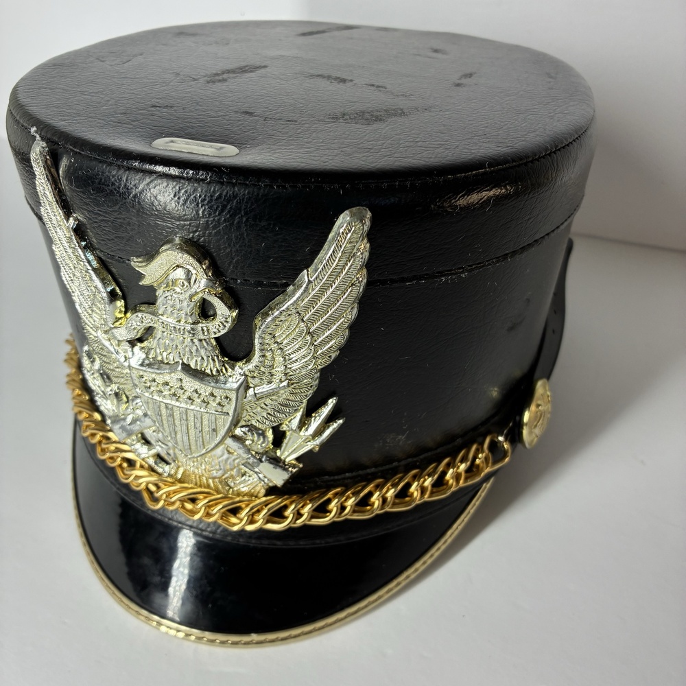Patriotic Eagle Hat Peaked Cap Mens One Size Black Marching Band USA Costume